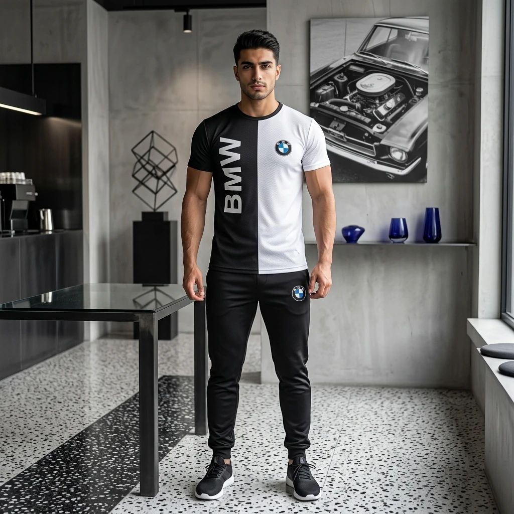 ست تیشرت شلوار bmw مردانه مدل Noman