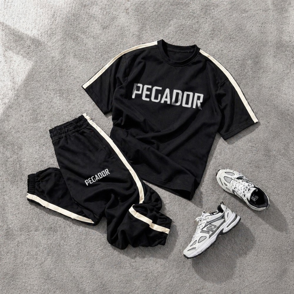ست تیشرت و شلوار مردانه بنگال کش مدل Pegador-مشکی